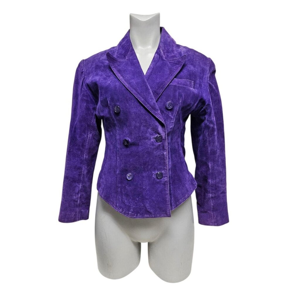 90s Tarazzia Internationale purple suede double breasted jacket . small